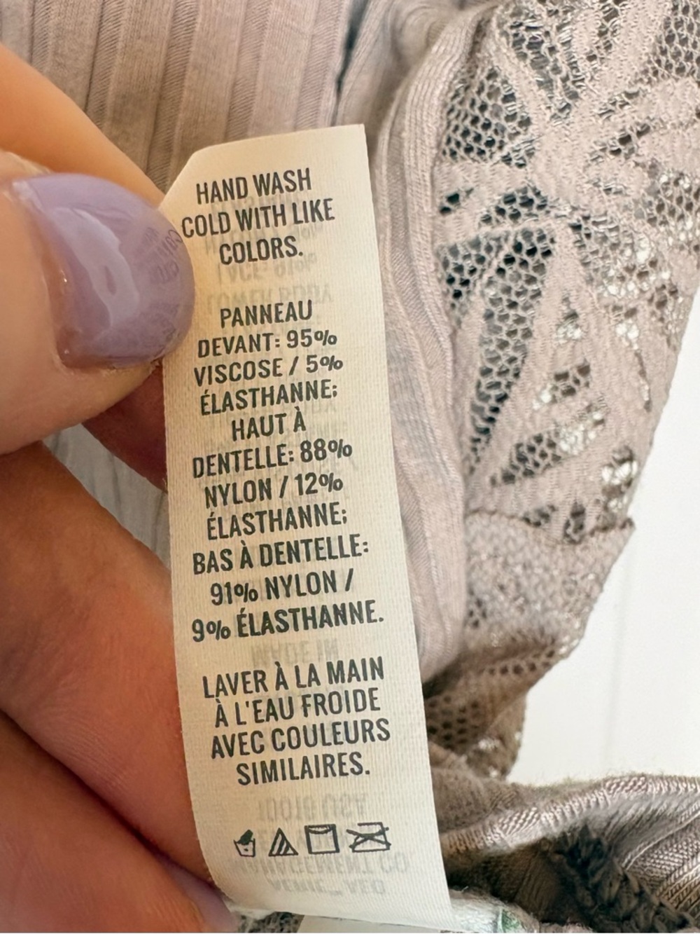 Aerie Pink Dusty Rose Lace Ribbed Longline Bralette Feminine Lounge Large - Picture 5 of 5